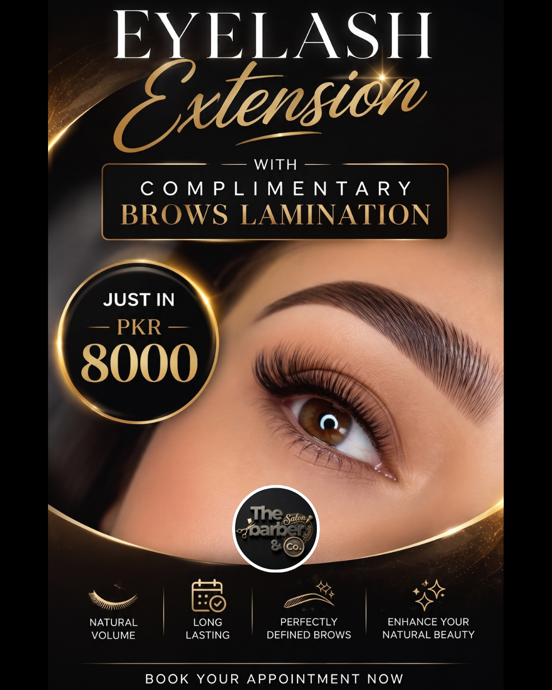 Eyelash Extension with Complimentary Brow Lamination