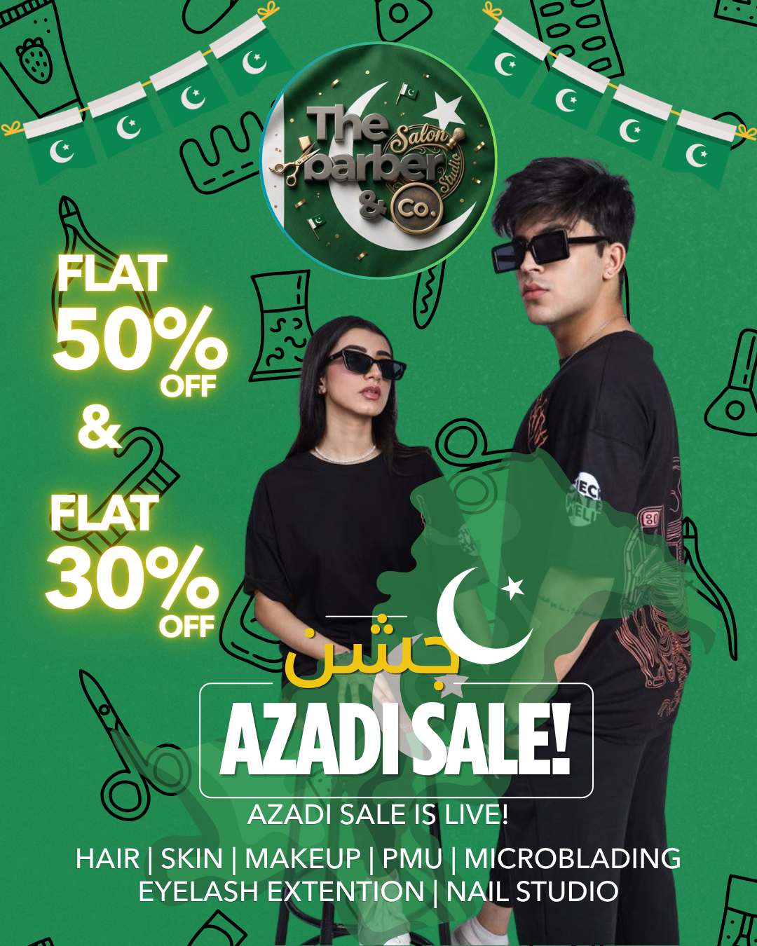 Azadi Sale 2026 | FLAT 50% & 30% OFF | The Barber & Co